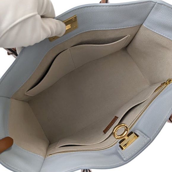 Louis Vuitton On My Side MM Leather Monogram Mahina Blue Oramp Shoulder Bag - Picture 9 of 11